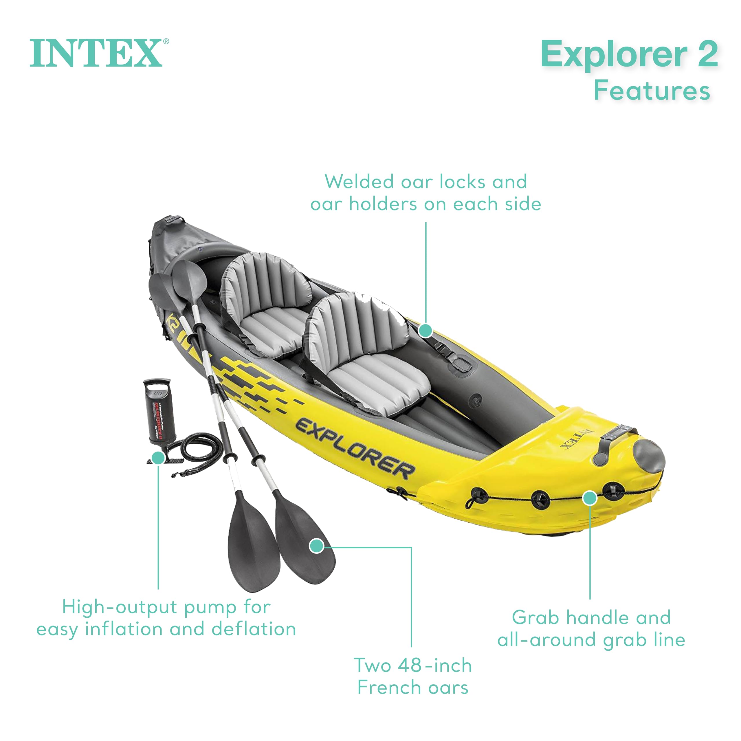 その他 INTEX EXPLORER k2 Amazon.co.jp: Intex Explorer K2 イエロー 2人用 空気注入式