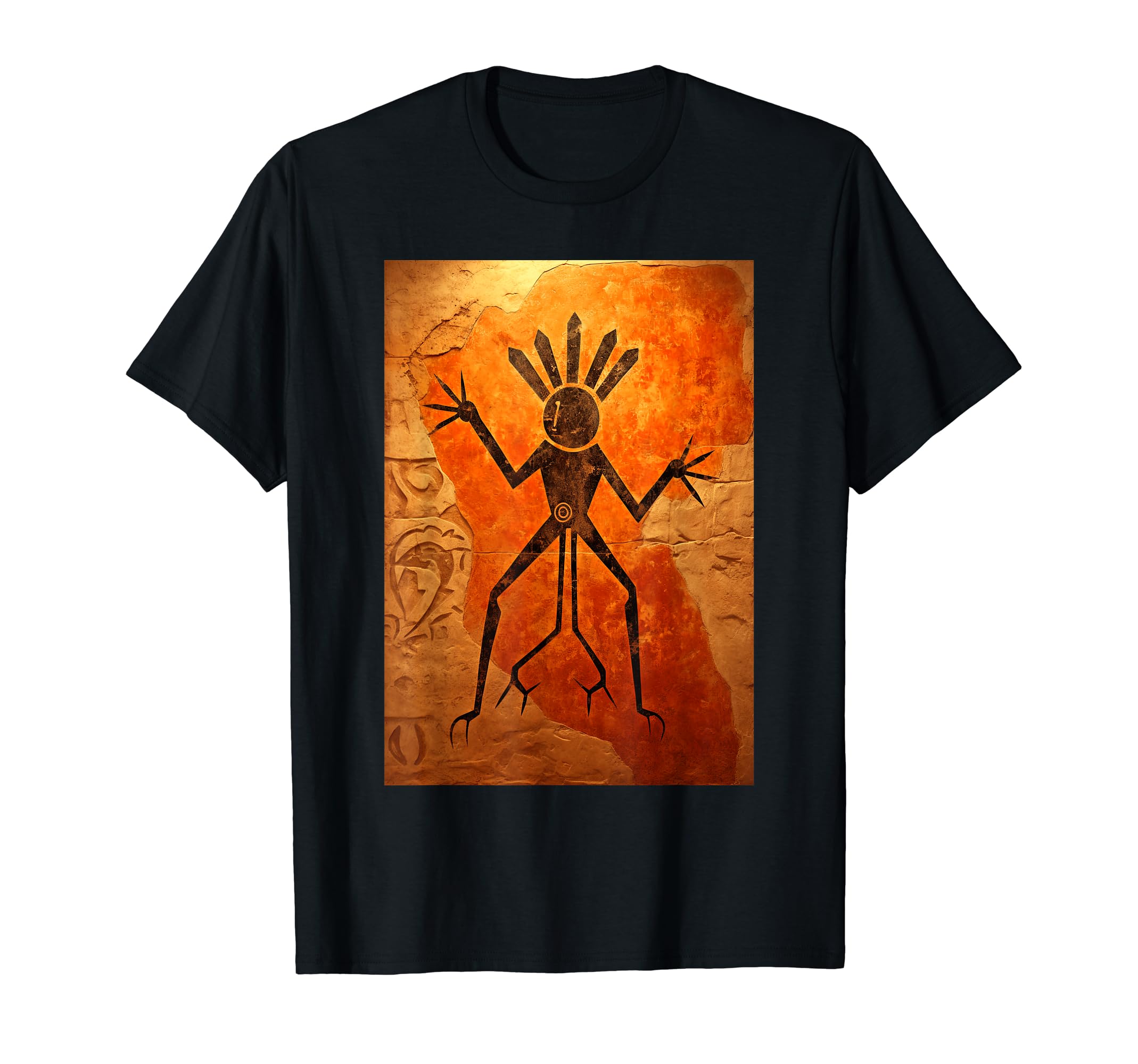 Native American Sun Burst Petroglyph Kokopelli T-Shirt