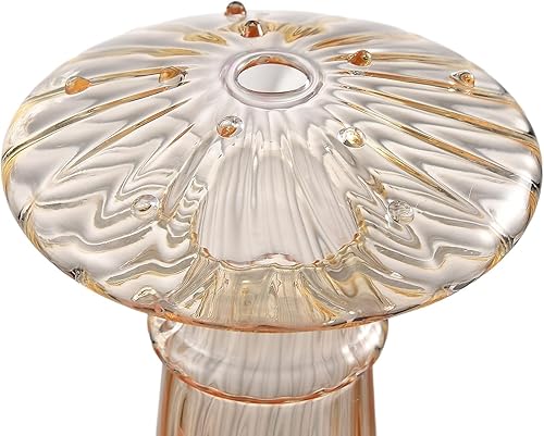 Miniatura 9 de 6 jarrones transparentes de hongo, jarrón de vidrio transparente con forma de hongo, bonitos jarrones con forma de hongo para flores, jarrón de