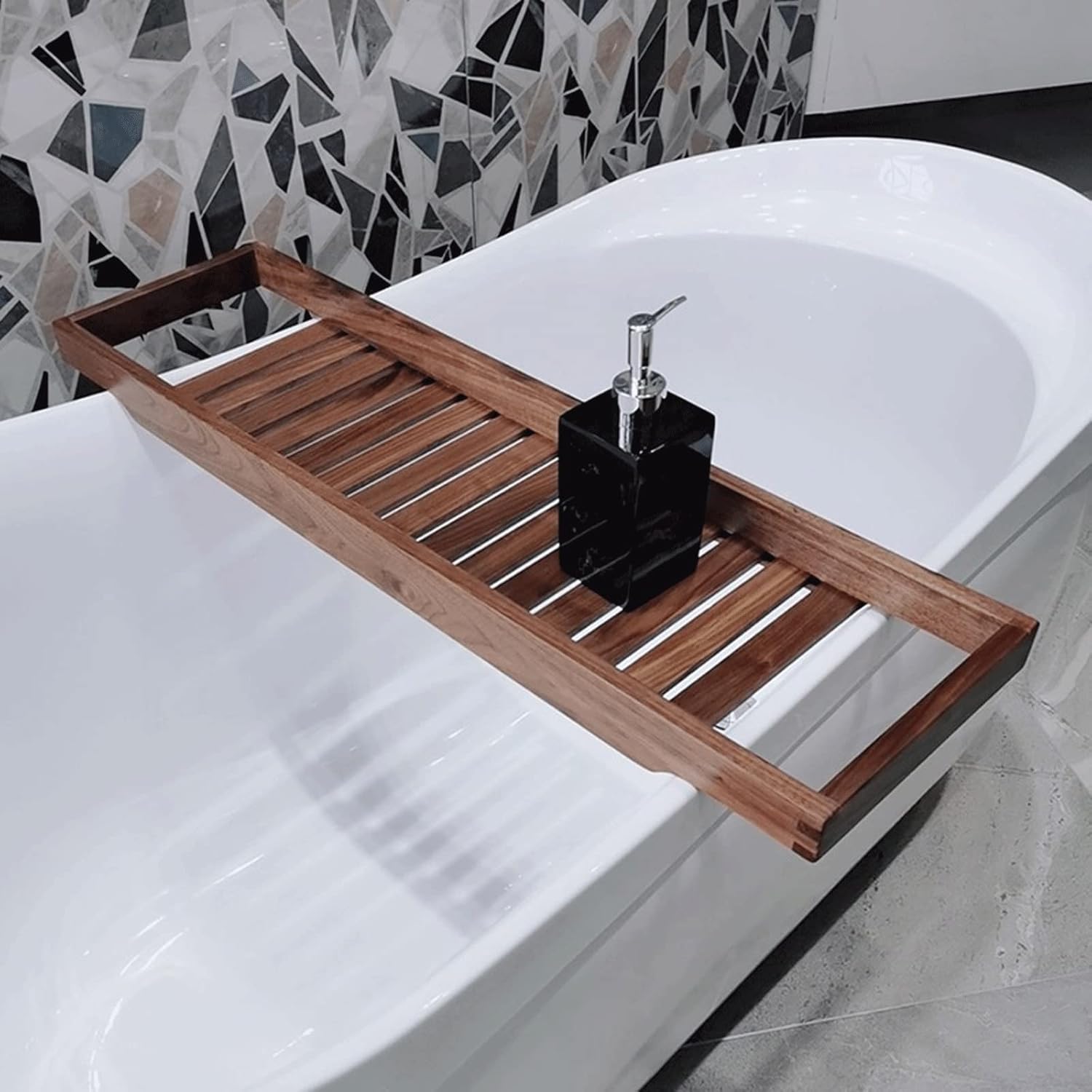 Bathtub Trays Light Bathroom Shelf Walnut Organizer Wooden Tray Beech Hotel Wood Shelving Decoration Bath Accessories