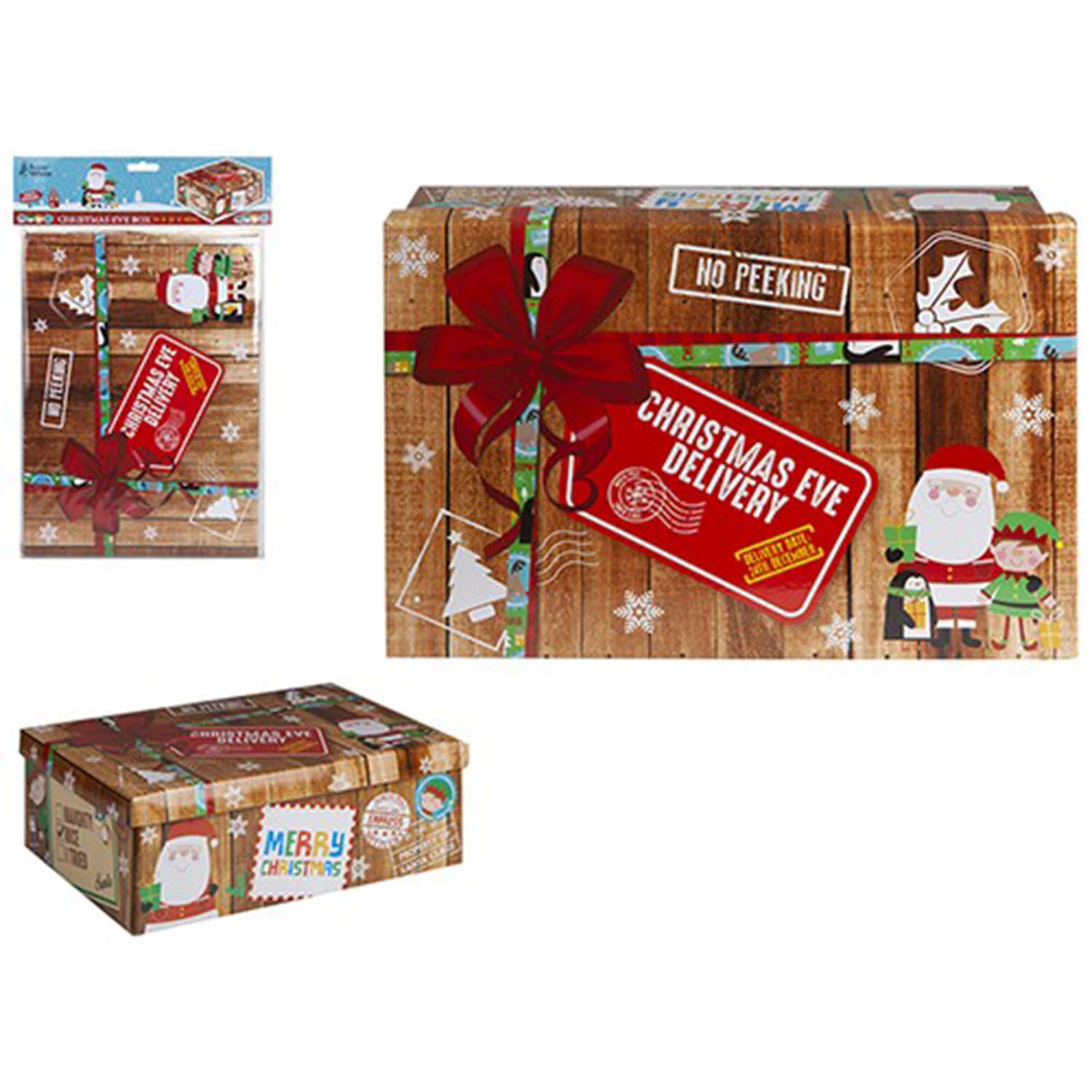 PMS Festive Multicolor 'New Xmas Design' Xmas Eve Box Small - 21 x 32 x 11cm (1 Pc.) - Unique & Vibrant Design - Ideal for Gifts & Home Decor