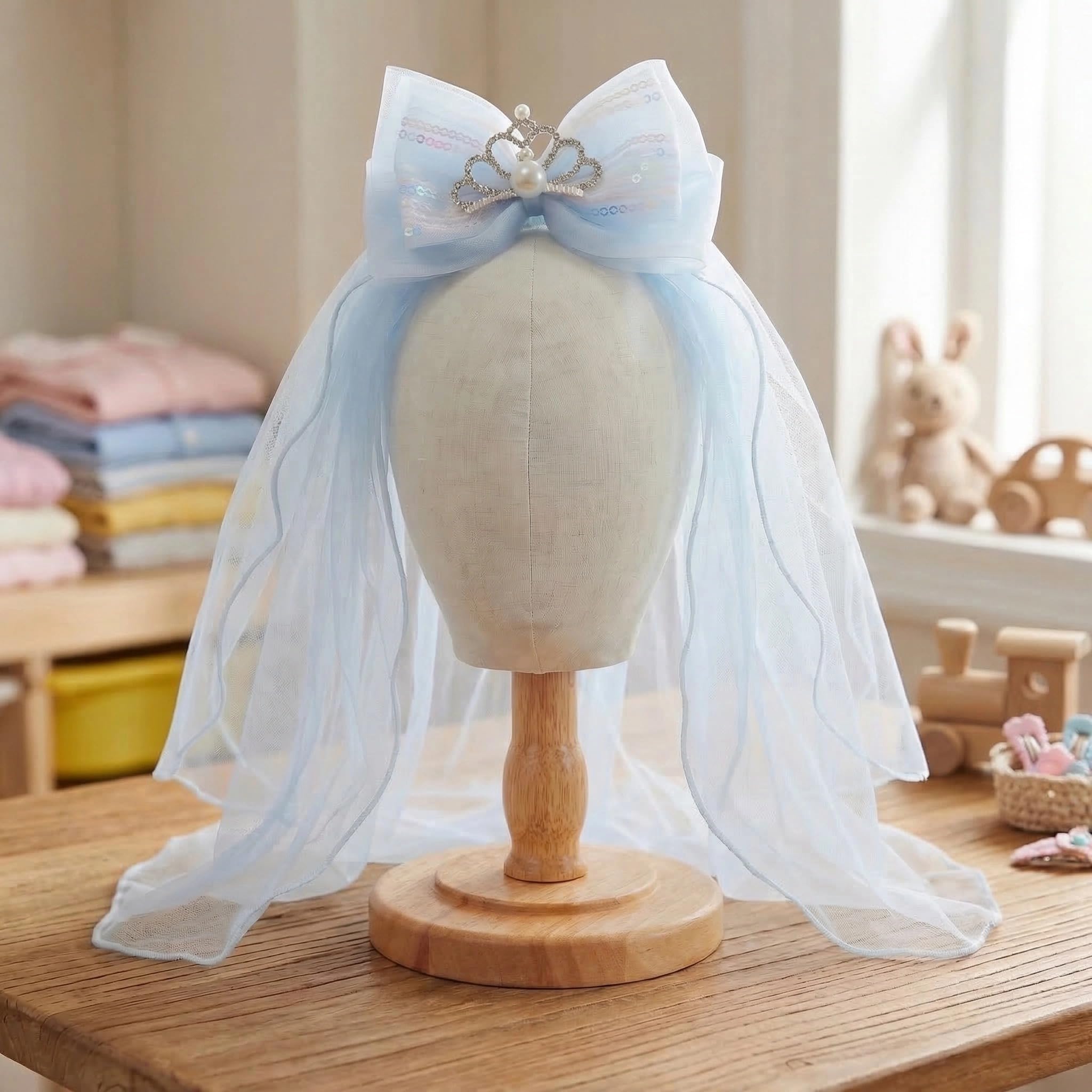 DiazySight Cabeza de maniquí para niños, sin pinnable, soporte de lino para sombreros con base de madera resistente, para mostrar sombreros, lazos, diadema, ganchillo, tamaño: 50cm
