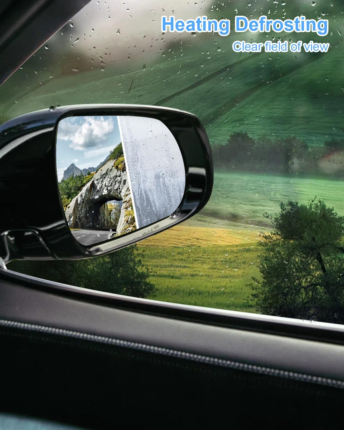 Right Passenger Side Mirror Glass Compatible with Chrysler Pacifica 2017-2022 Voyager 2020-2022 Replace 68318282AB, with Heated Blind Spot Detection