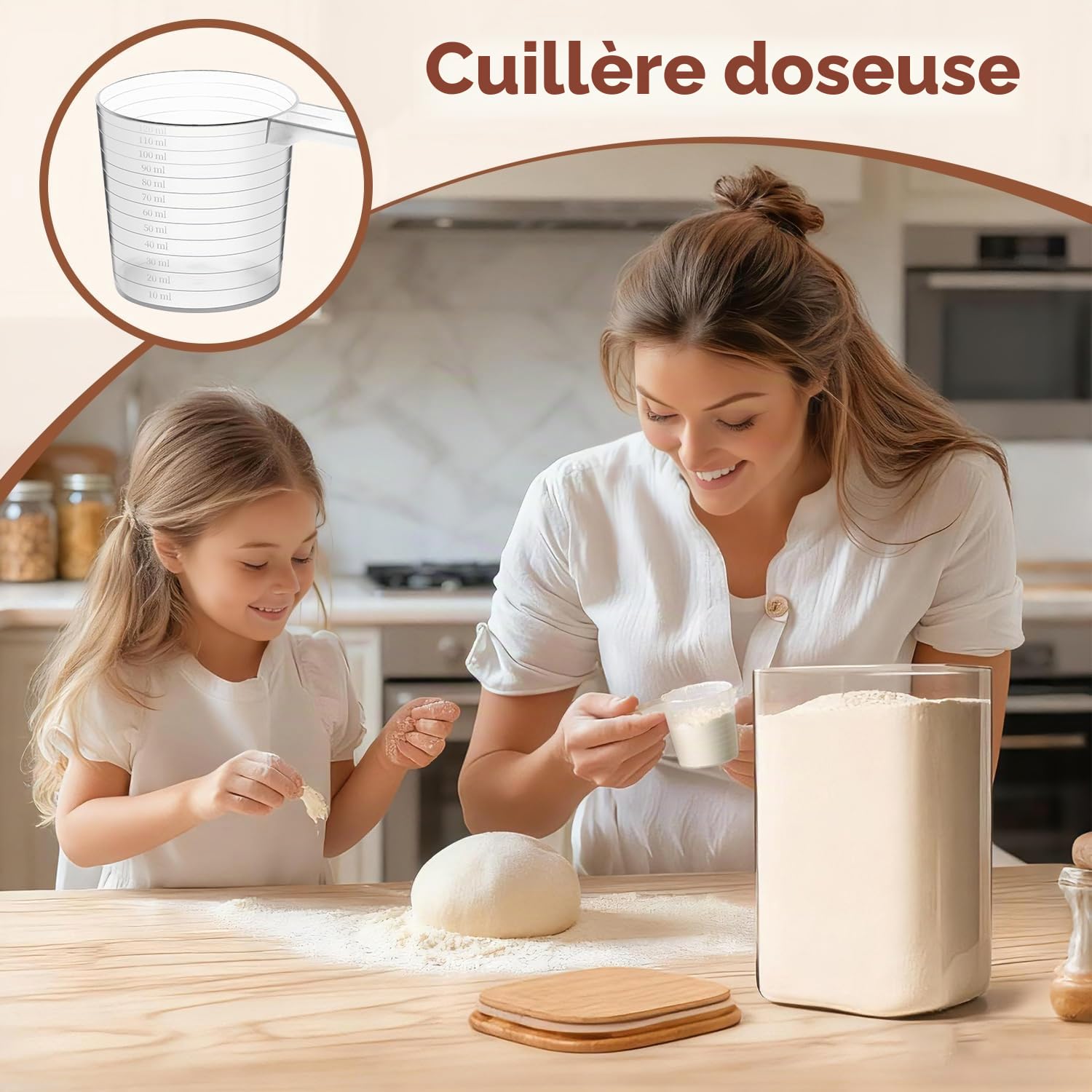 ComSaf Bocal en Verre Avec Couvercle, Pot en Verre Avec Couvercle, 4400 ml, Lot de 1 Pièce, Convient Pour Riz Blanc, Mélange de Noix de Cajou, Bouillon de Poulet Concentré