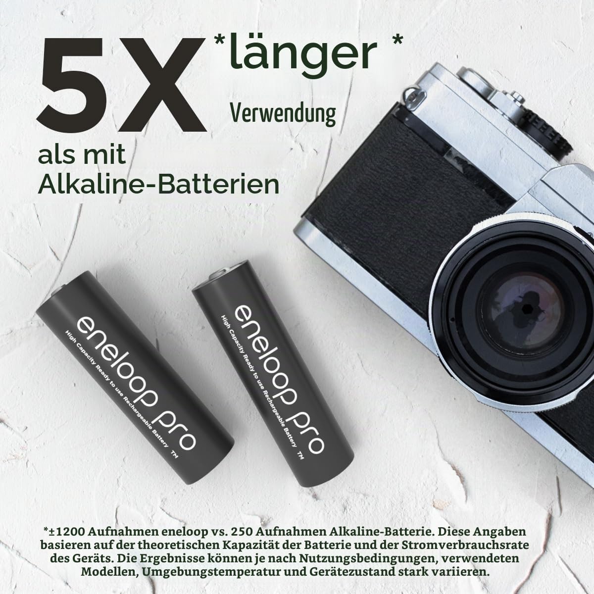 Panasonic eneloop pro AA/Mignon, 4er-Pack & eneloop pro, AAA/Micro, 4er-Pack, min. 930 mAh, 500 Ladezyklen Lebensdauer, geringer Selbstentladung, wiederaufladbarer Akkus in plastikfreier