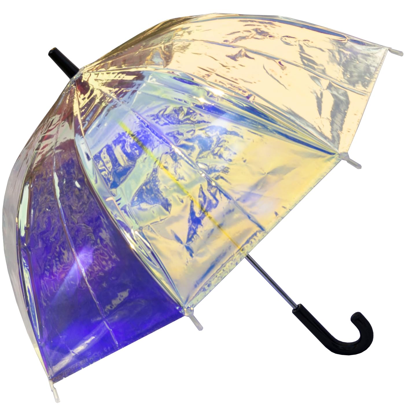 X-brella Shiny Kids - Parapluie pour enfant - Parapluie cloche transparent irisé, Transparent/multicolore, 72 cm, Parapluie pour enfant avec ouverture manuelle