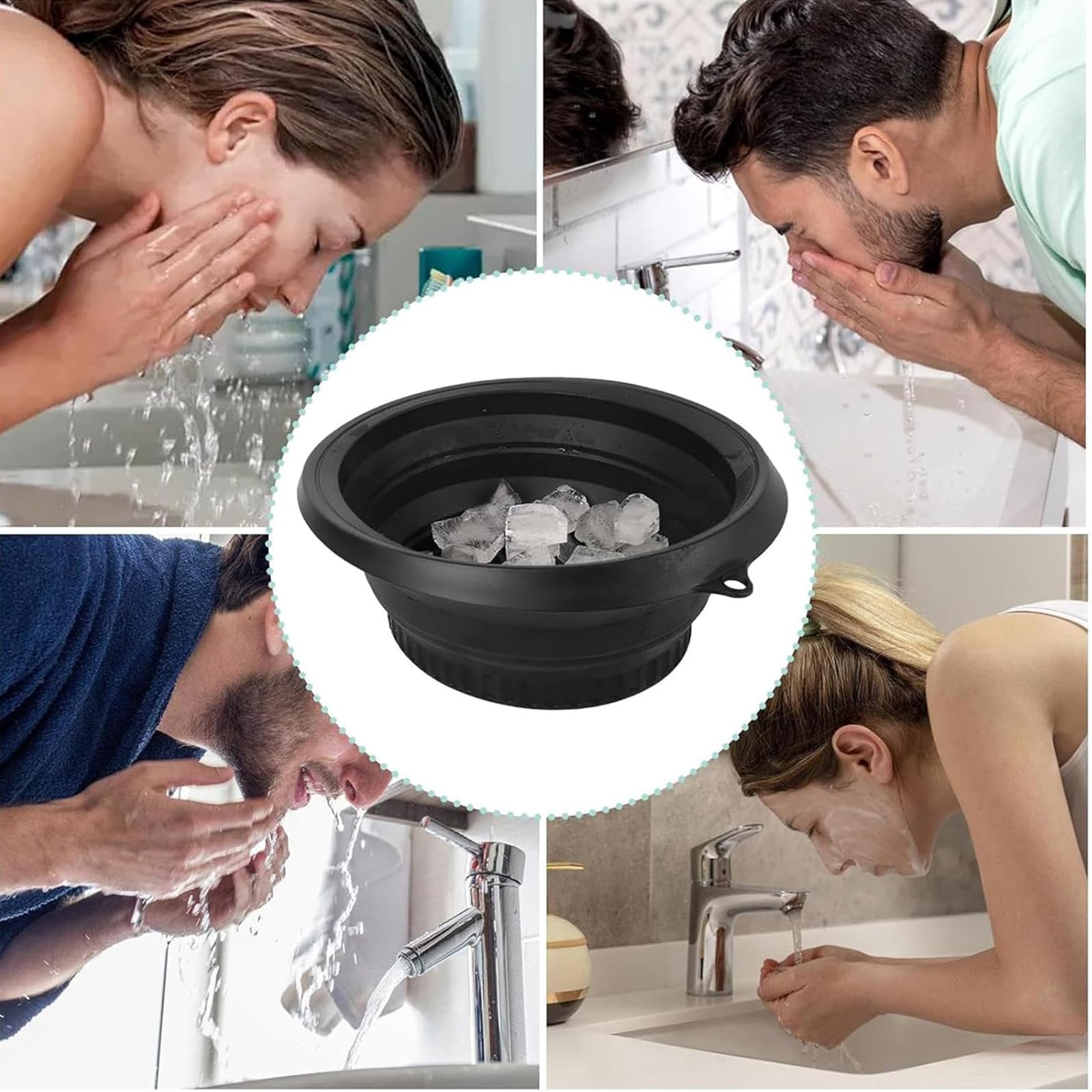 Eisbad Mit Kühlung, Eisbaden, Eisbad, Schüssel Faltbar, Face Ice Bath Bowl, Ice Facial Folding Washbasin, Portable Face Ice Bath Water Chiller for Reduce Puffiness, Für Die Tägliche Pflege