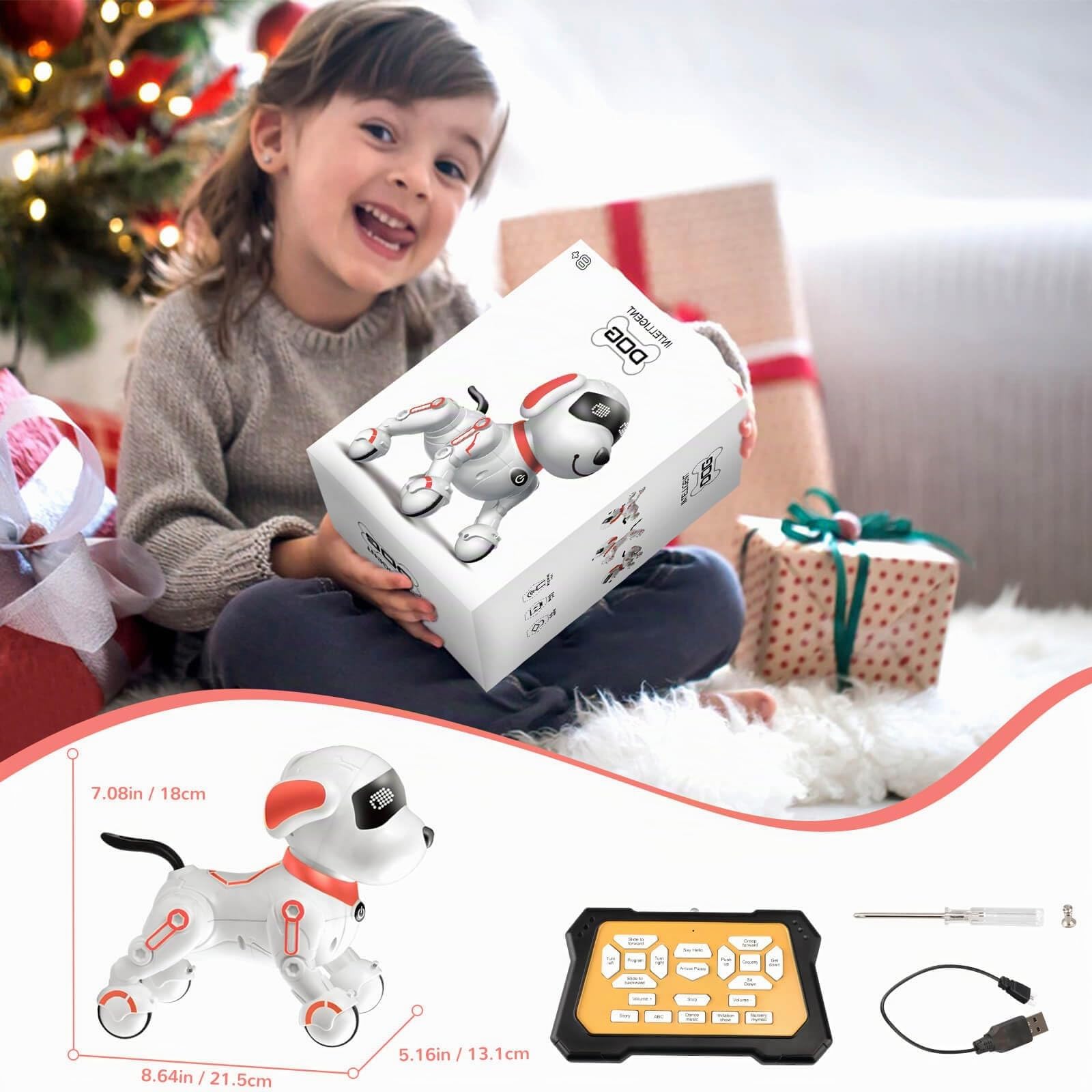 Juguetes robot para niños de 8 a 12 años, perro robot con control remoto, educativo y entretenimiento