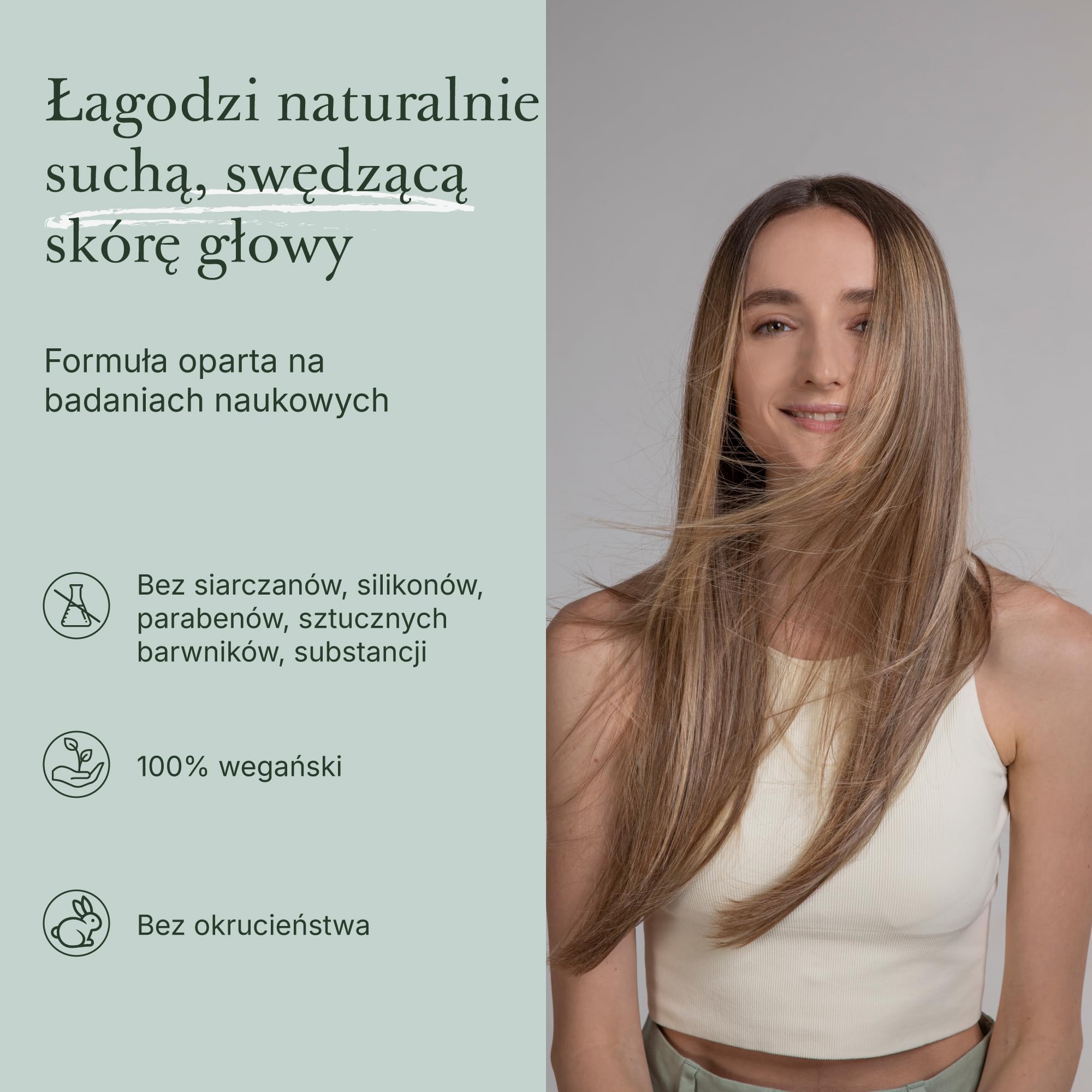 Good&All Tonik do suchej, swędzącej, wrażliwej, podrażnionej skórę głowy i łupież - Przeciwłupieżowy, bez spłukiwania - z miętą pieprzową i bisabolol - bez siarczanów i zapachu 165ml