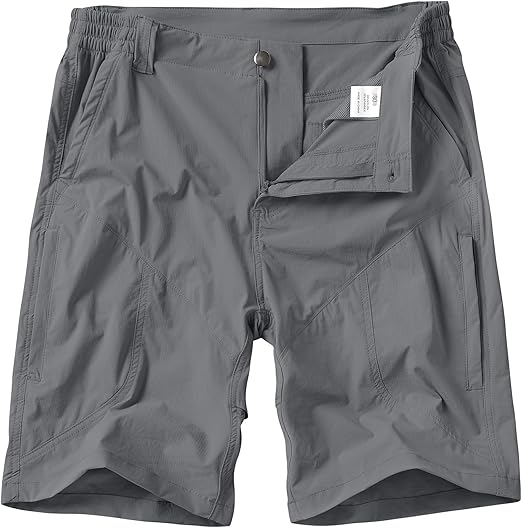 linlon Men's Hiking Cargo Shorts Quick Dry Lightweight Travel Shorts with Pockets for Fishing Camping