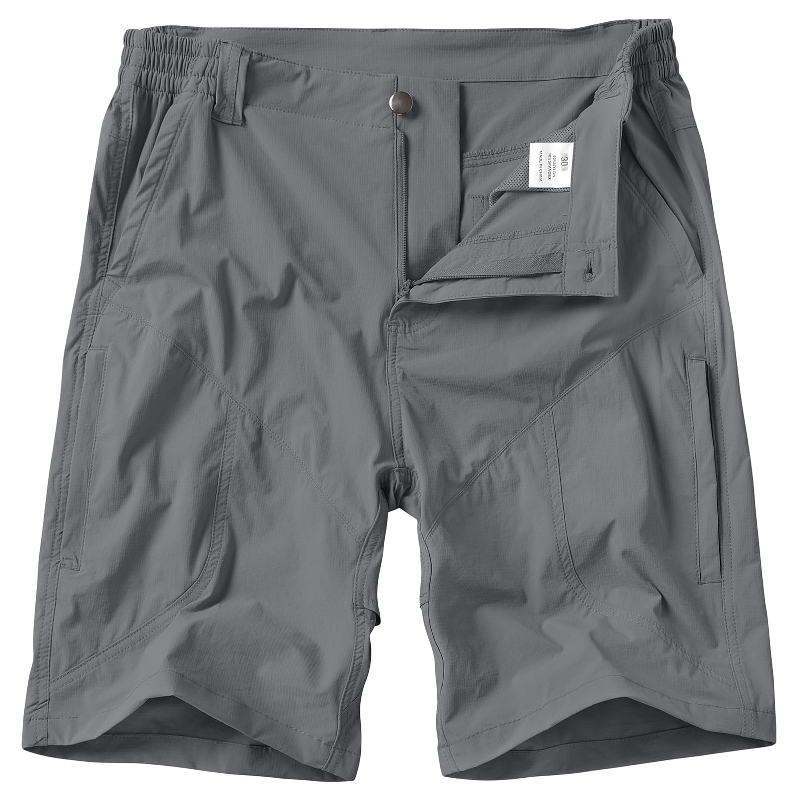linlon Men's Hiking Cargo Shorts Quick Dry Lightweight Travel Shorts with Pockets for Fishing Camping l #6227-Grey-36