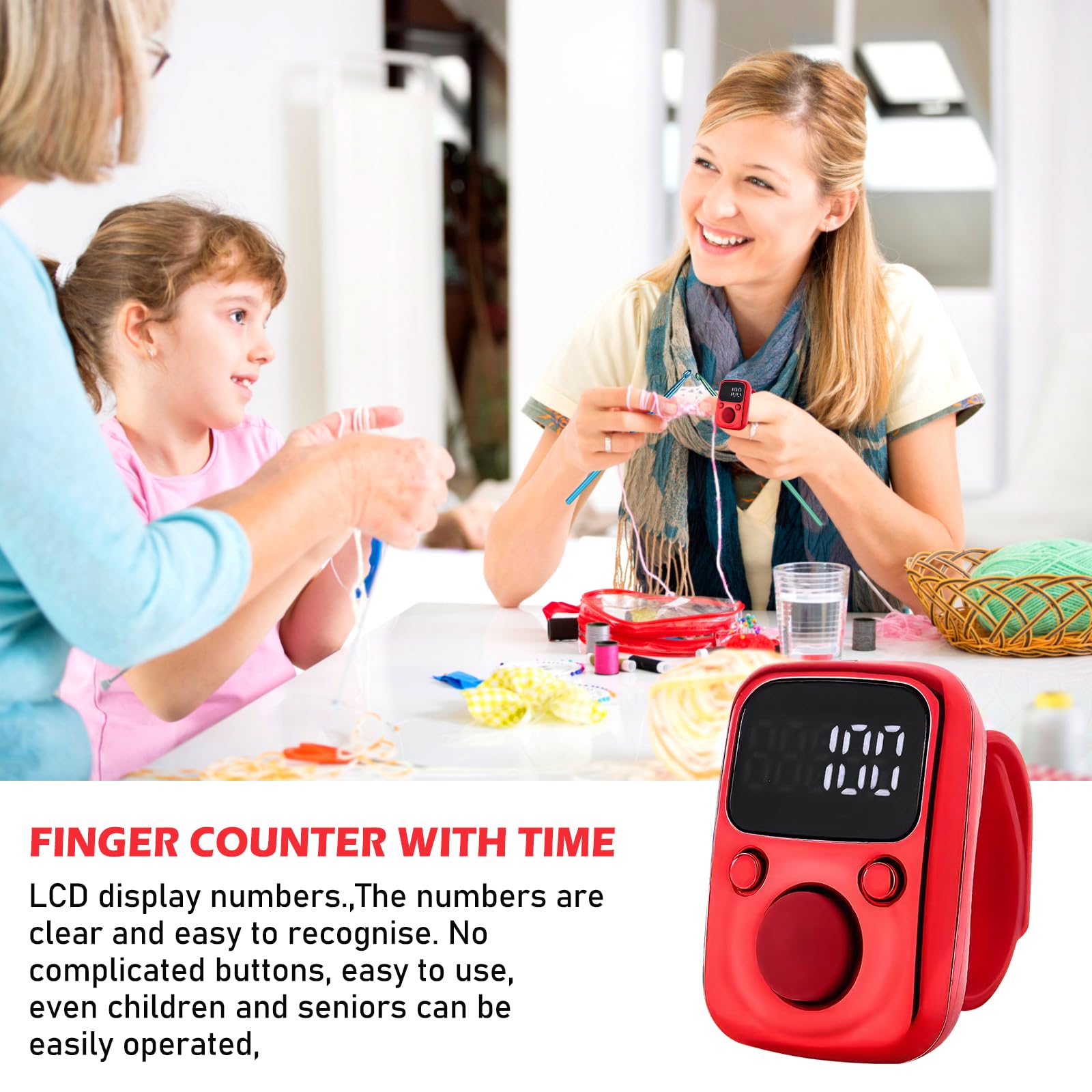 2 Pezzi Contatore Di Intelligente Impermeabile: Contatore Clicker, LED Display, Dispositivo Digitale per Contare Le Dita Ideale per Sport, Eventi Sportivi, Allenamento Di, Attività Scolastiche