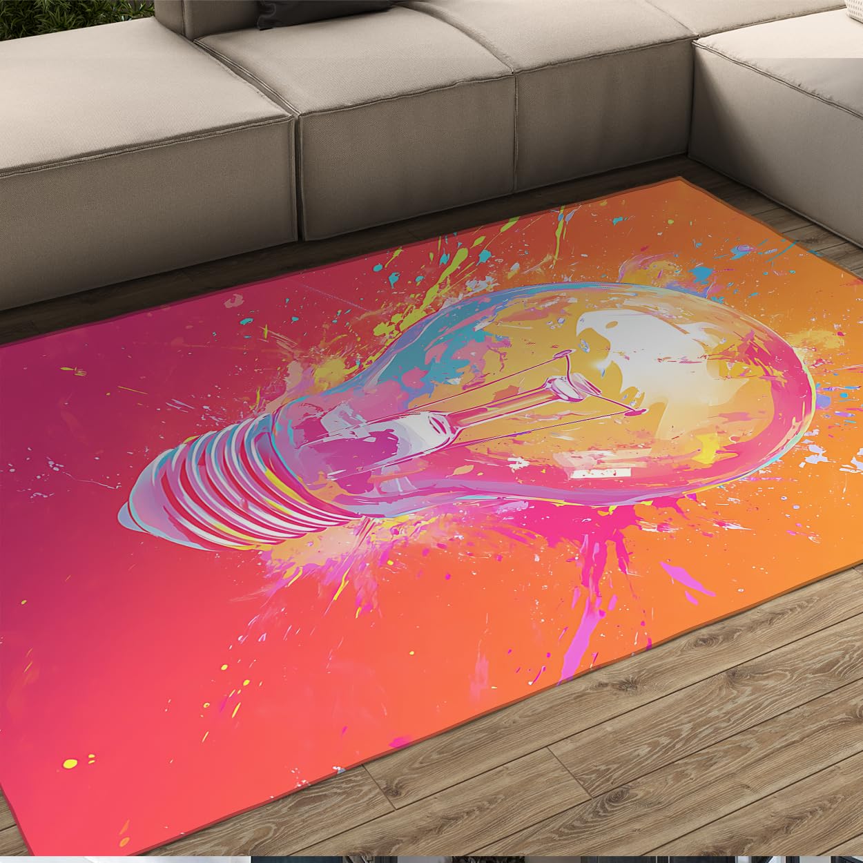 Tapis 60x120cm multicolore à poil bas pour une descente de lit moderne
