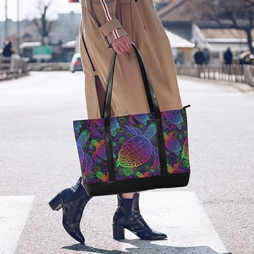 Miniatura 6 de Bolsa de mano para laptop de frutas de arándanos para mujer, bolso de lona para profesores, bolsa de viaje de trabajo con cremallera