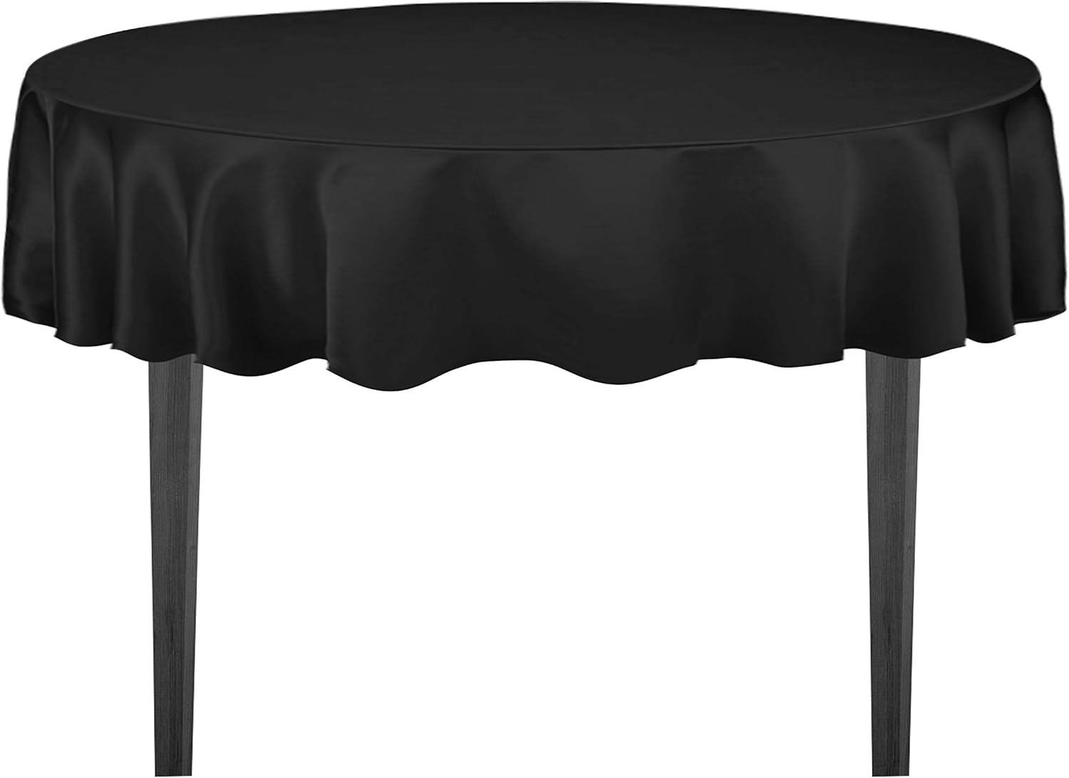 LinenTablecloth 90Inch Satin Tablecloth, Round, Black Home & Kitchen