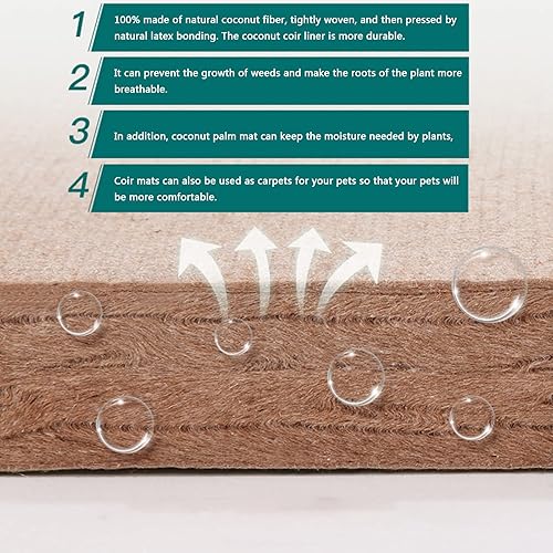 Vista 5 de Coco Liner Rolls 4 Pack, 10inch x 40inch Basket Planter Liner, Coco Fiber Sheet, Wall Hanging Basket Planter Pad