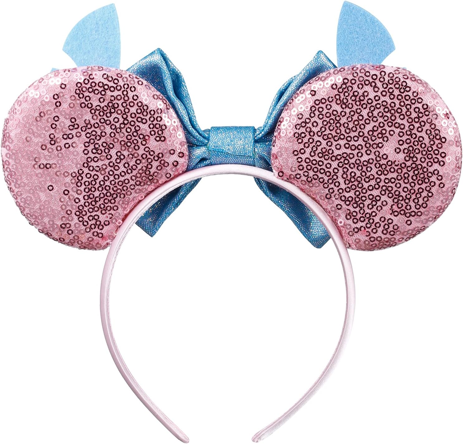Mouse Ear Headbands for Women Giltter Bow Headband for Girls Birthday Party Decorations