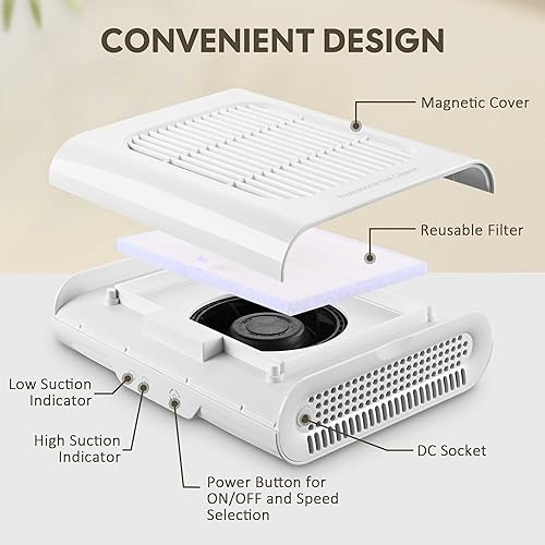 Vista 64 de BYOOTIQUE Estación de escritorio de mesa de manicura portátil para organizador de tecnología de uñas, estuche de maquillaje rodante con ruedas, 4