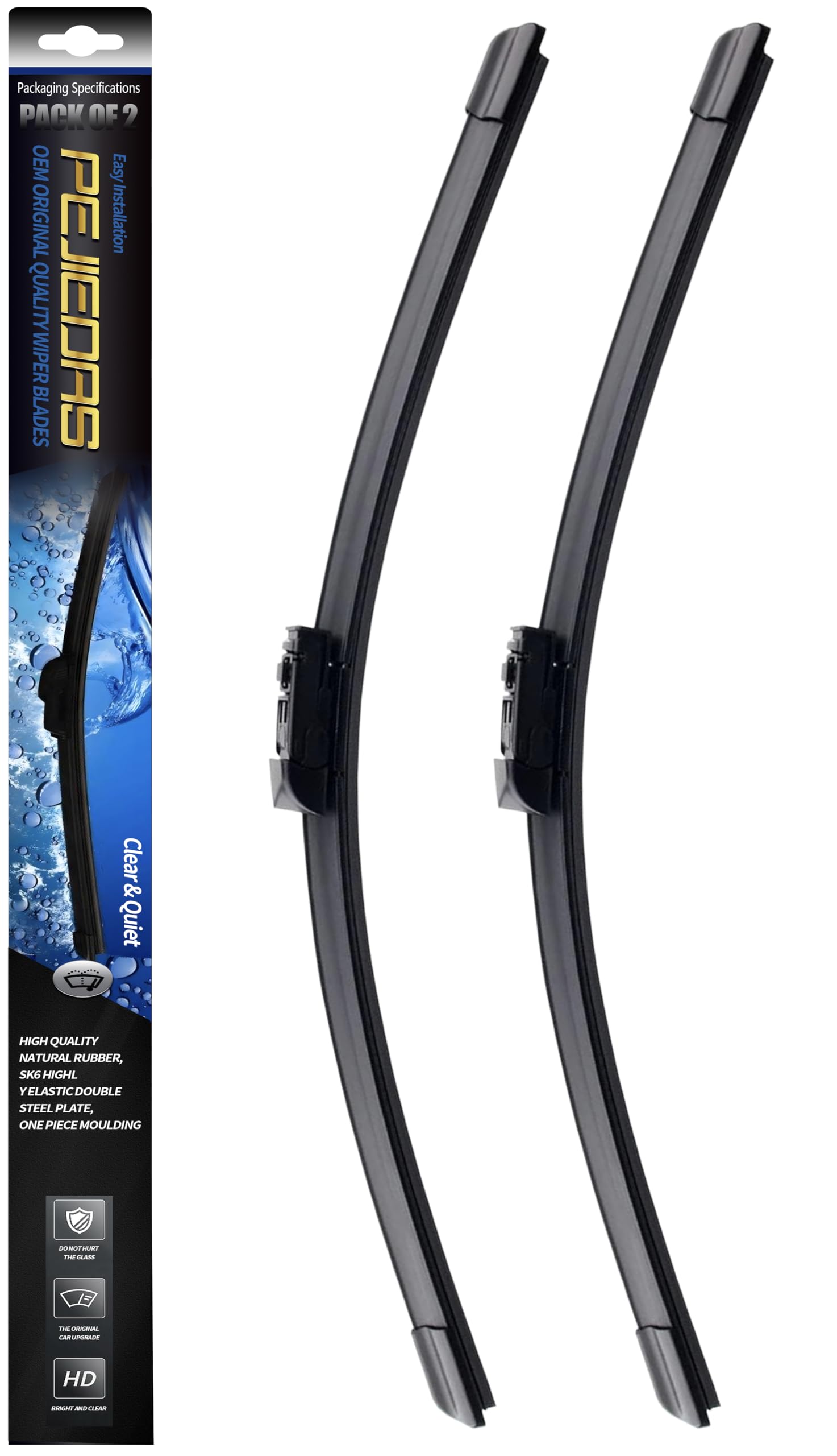 2 x OEM Quality Wiper Blades for Mazda CX-5 CX-9 2017 2018 2019 2020-2025, OE Genuine Style (24" + 18" Front Wiper Blades)