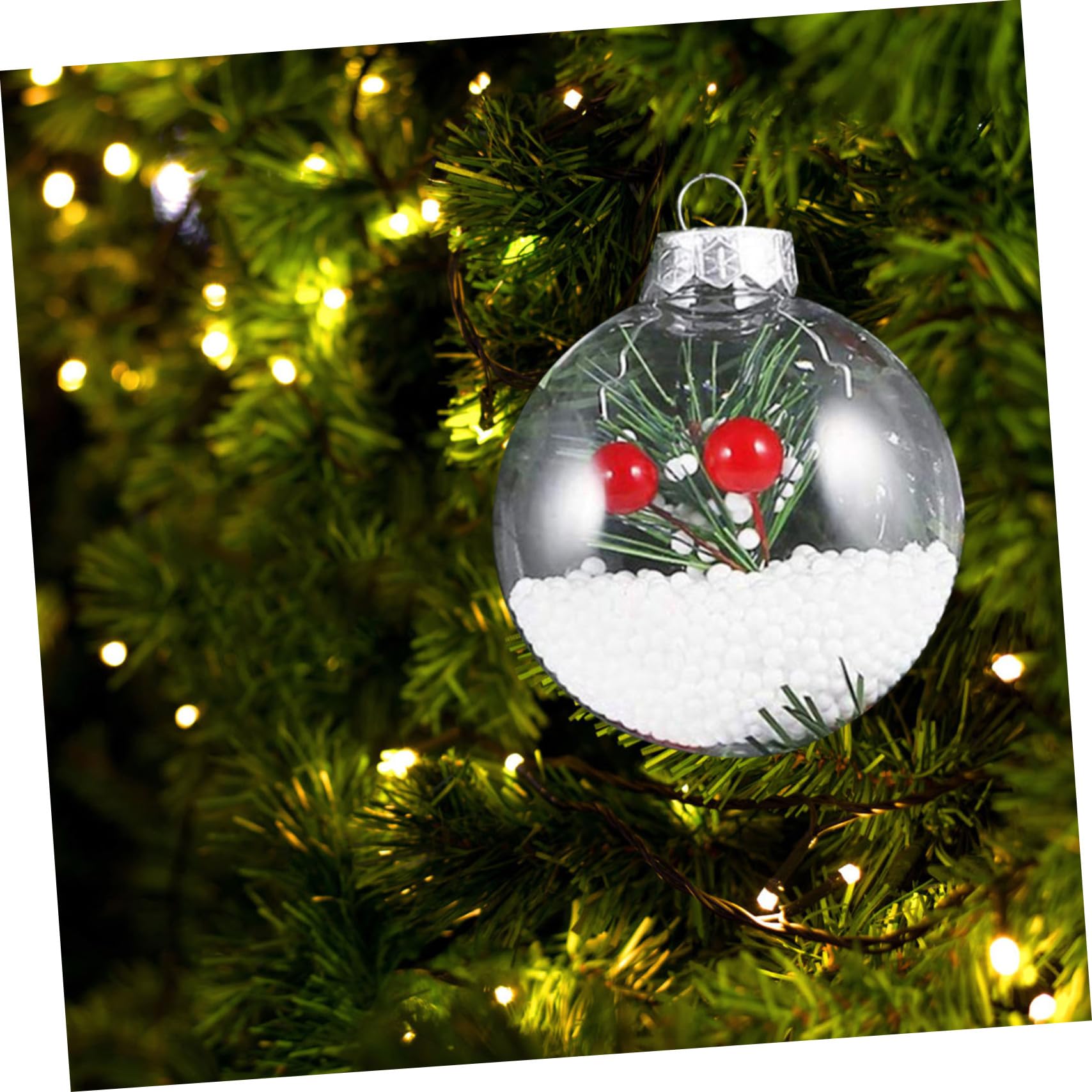 20pezzi Palline Di Natale Trasparenti Da Decorazioni Da Appendere All Albero Di Natale Ciondoli Per Feste Natalizie