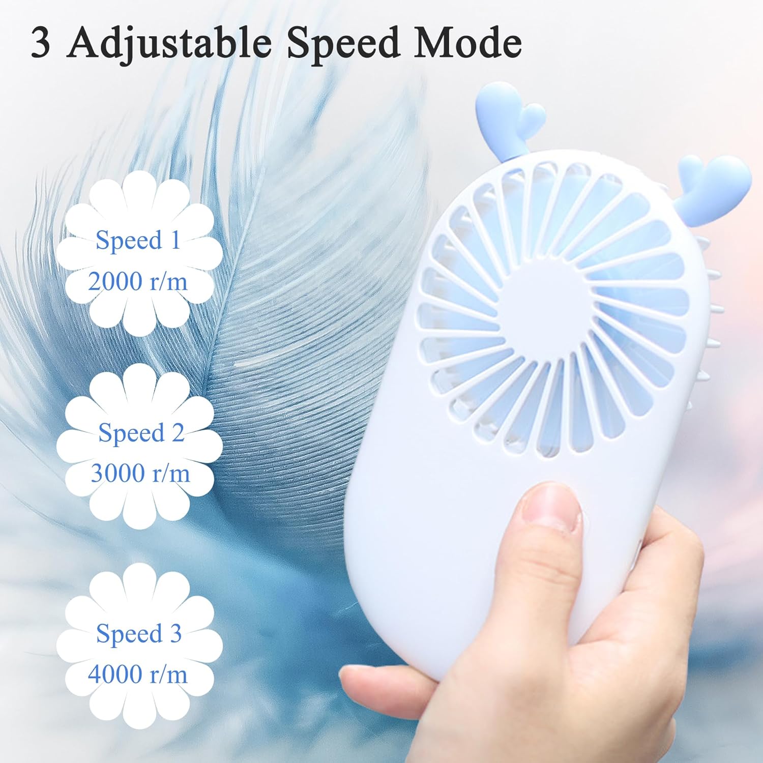 12 Pack Mini Portable Handheld Fan Bulk, 3 Speed Personal Fan, USB Rechargeable Pocket Fans, Battery Operated Small Eyelash Fans for Women Men Girls Kids Indoor Outdoor Summer Travel