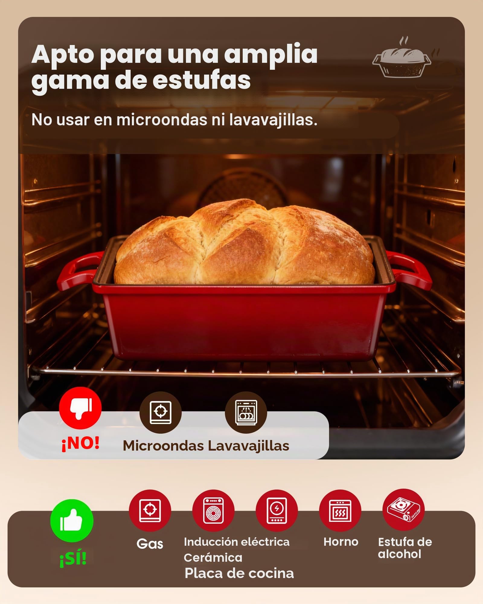iHomara Molde para pan con tapa – 21 cm, olla de hierro fundido para hornear pan, molde 2 en 1 que se puede usar tanto como bandeja de horno de hierro fundido como como olla para pan | Pan, olla de hierro fundido para hornear pan, molde de hierro fundido,