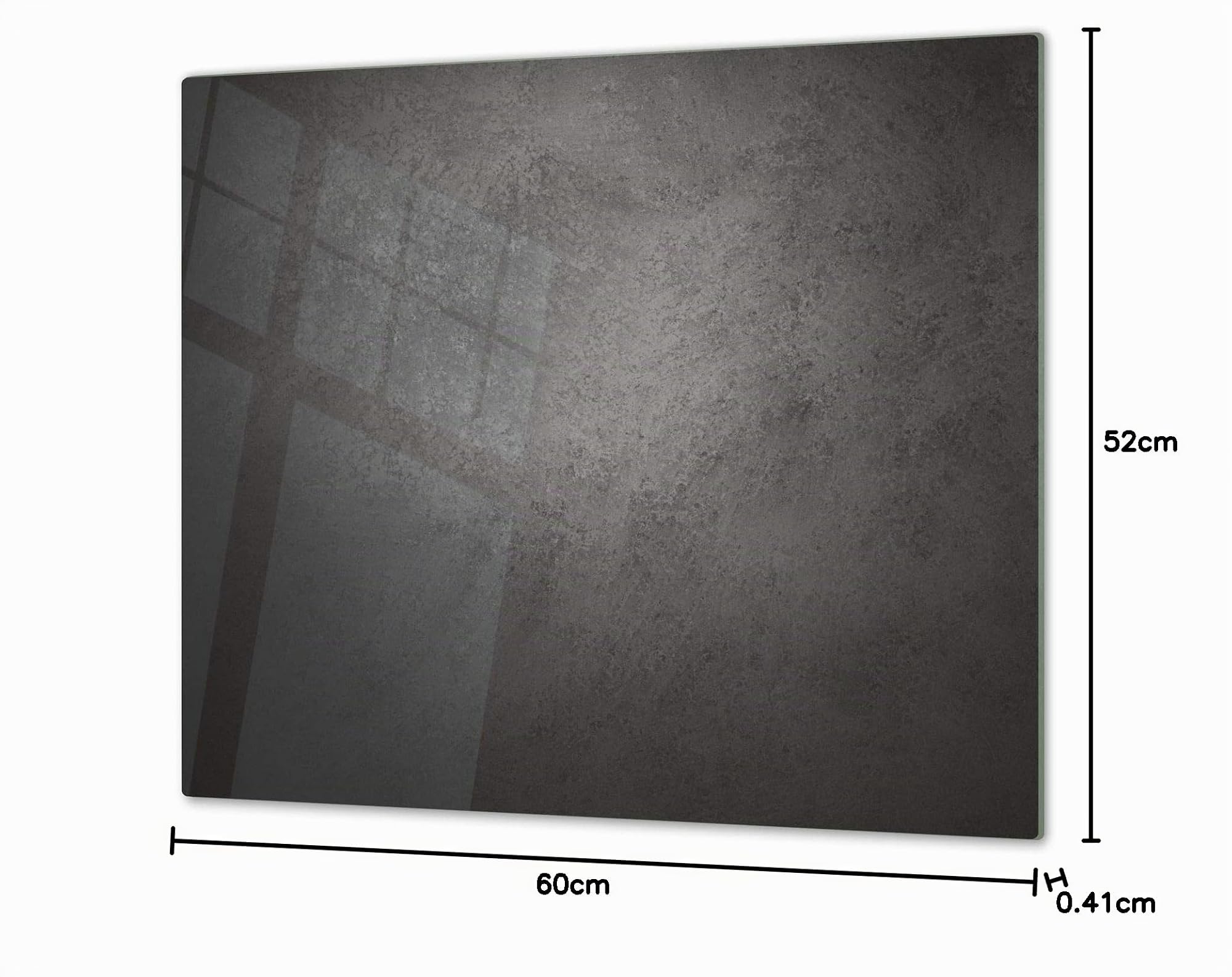 Planche à découper en verre trempé et couvre-cuisinière – Résistant à la chaleur et aux bactéries – UNE PIÈCE (60x52 cm) ou DEUX PIÈCES (30x52 cm chacune); D10B Série Textures: Béton Sombre