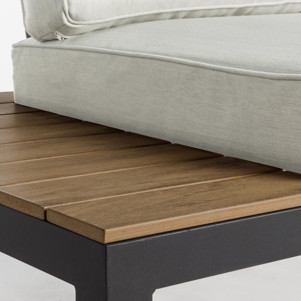 Yellowshop - ELLY Set salotto angolare giardino 5 posti con cuscini sfoderabili e tavolino in alluminio Antracite o Bianco, arredare spazi outdoor, design moderno, ambiente rilassante. (Antracite)
