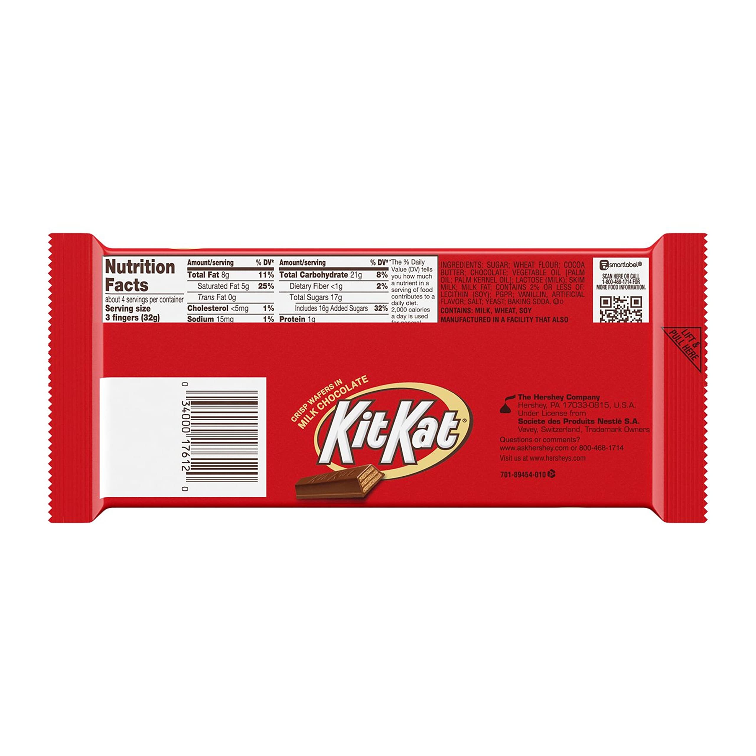 KIT KAT Milk Chocolate Wafer Extra Large Candy, Individually Wrapped, 4