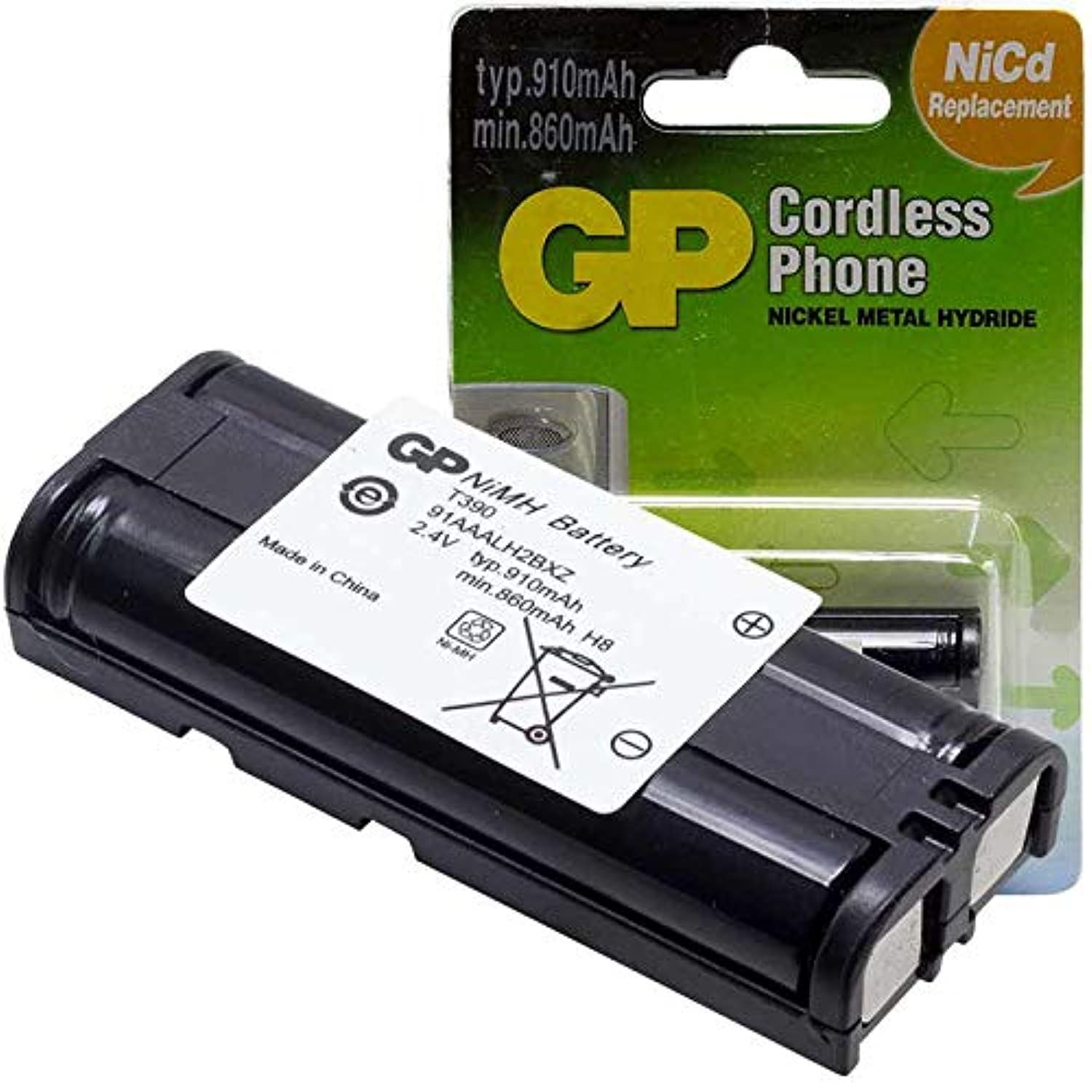 FRASA Bateria para Telefono Inalambrico Panasonic HHR-P105 Compatible con Modelos TG2420B,TG2422W,TG2431W