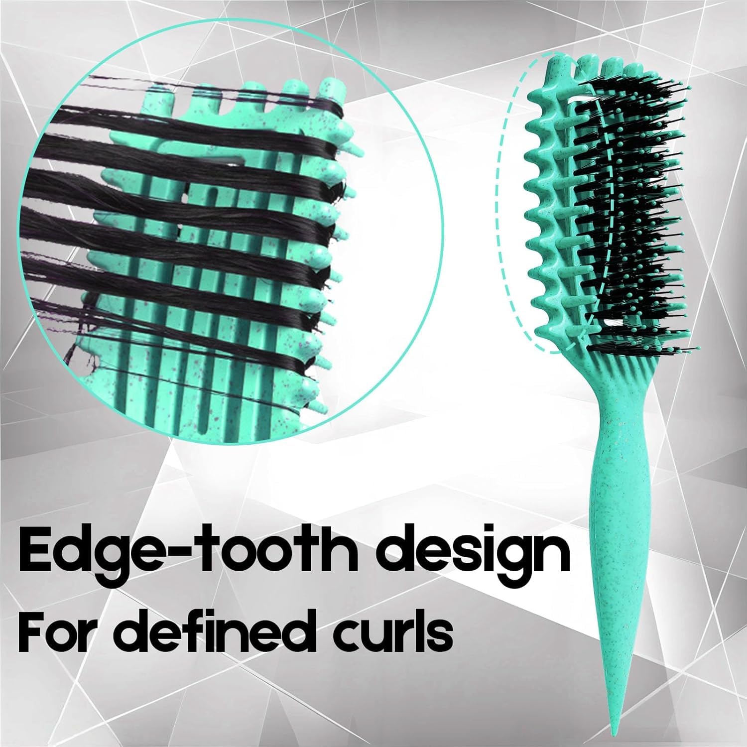 Curly Hair Brush Candybrush Curl Defining Brush for Detangling Shaping and Defining Curls for Women Men, Wet & Dry Hair (Green) - Image 3
