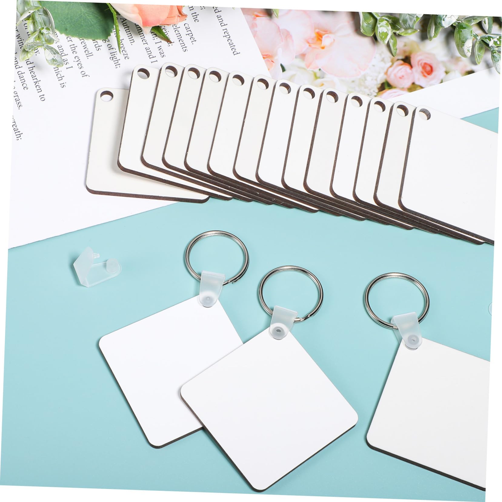Llaveros Acrílicos En Sublimación Doble Cara 40 Unidades Transparentes Para Manualidades Artesanales Diy Regalos y Decoración