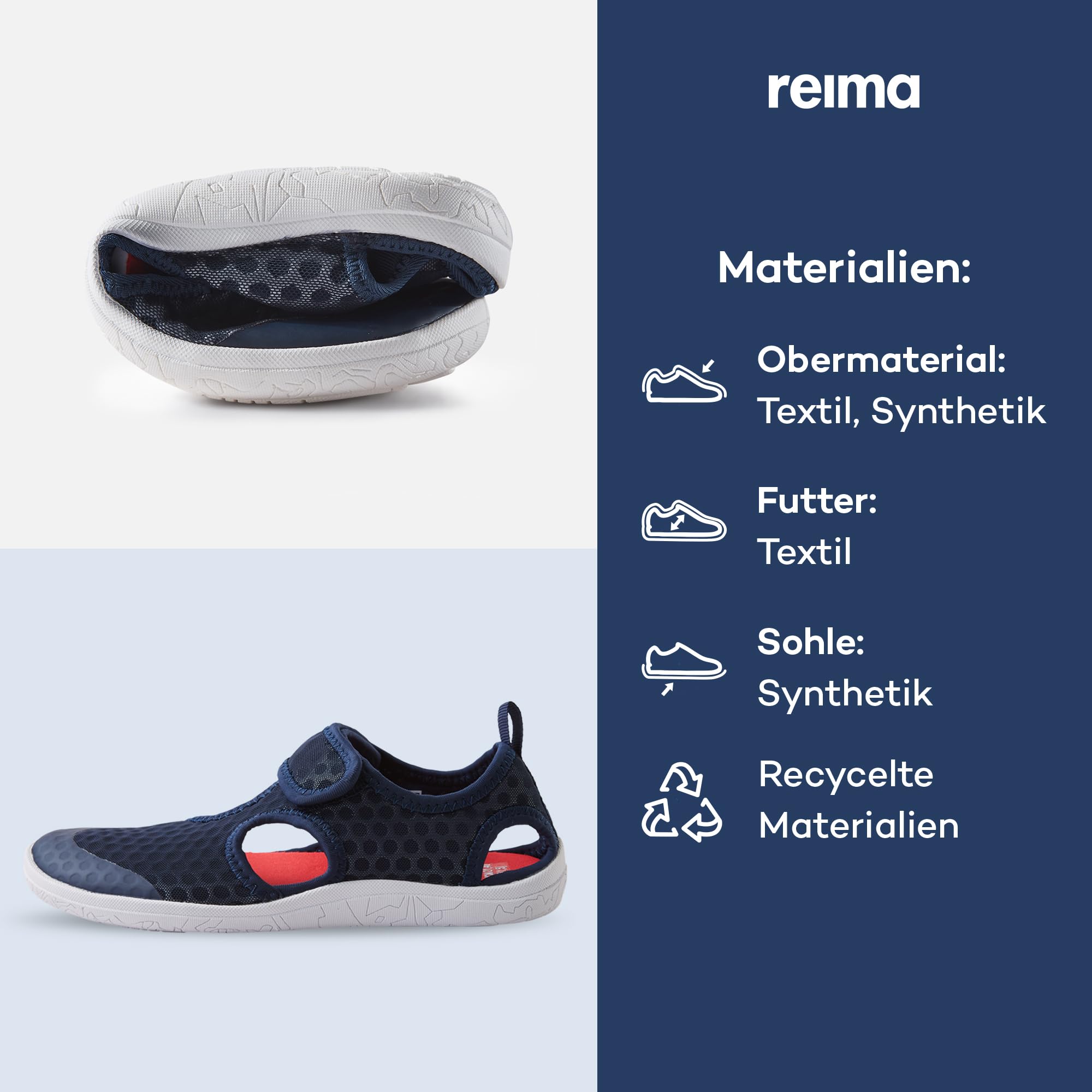 Reima - Rantaan Barfuß Sandalen für Kinder - Leichte, atmungsaktive Kinder Sandalen mit flexibler Sohle - viel Platz für die Zehen, Klettverschluss, herausnehmbare Einlegesohlen