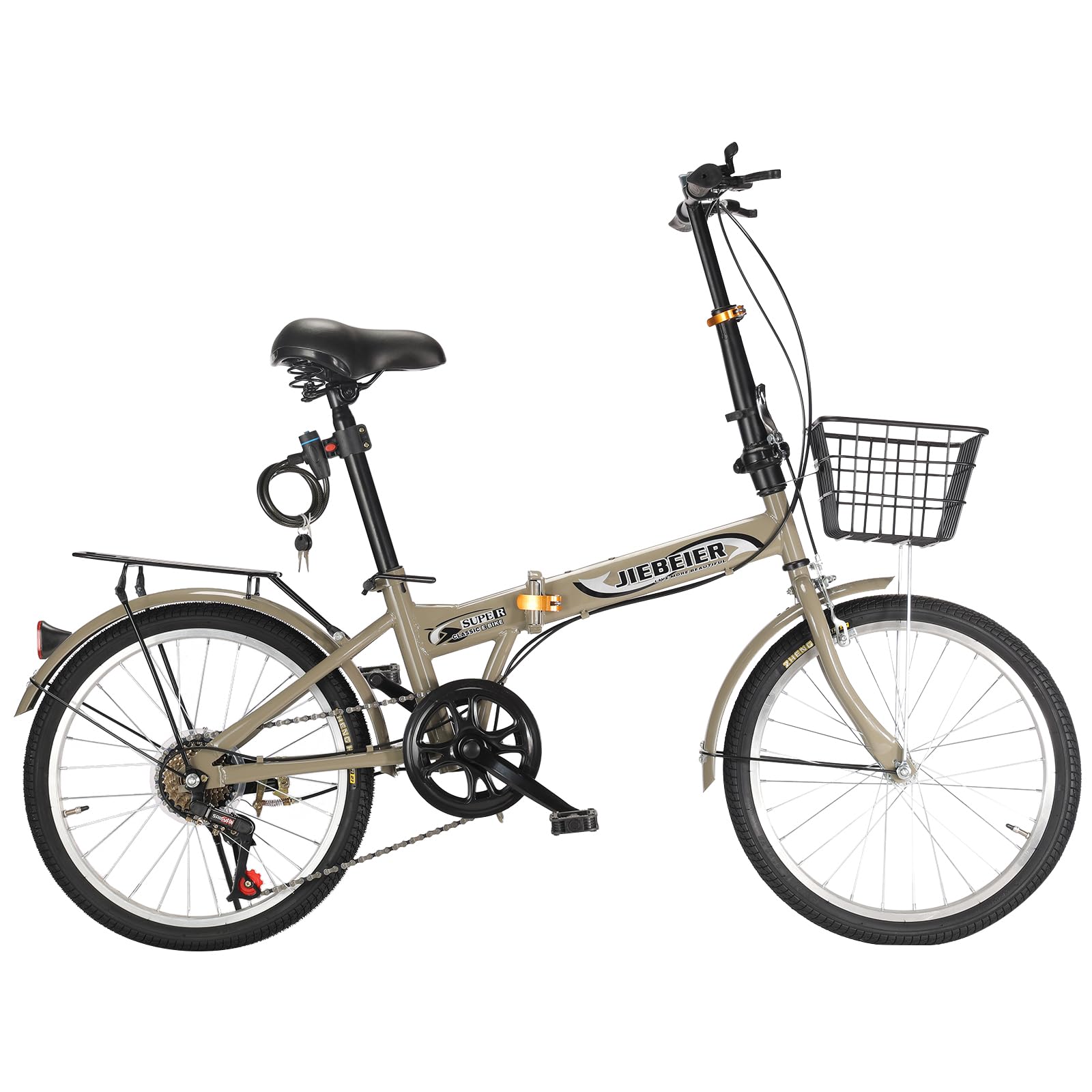 JIEBEIER 自転車 折りたたみ自転車 20インチ 7段変速 リアキャリア付き 前後泥除け装備 軽量 小径車 防滑タイヤ 高炭素鋼フレーム 男性 女性 初心者 通勤 通学 街乗り JZXC-02 (ブラック) Amazon | JIEBEIER 自転車 折りたたみ自転車 20インチ 7段変速 リア