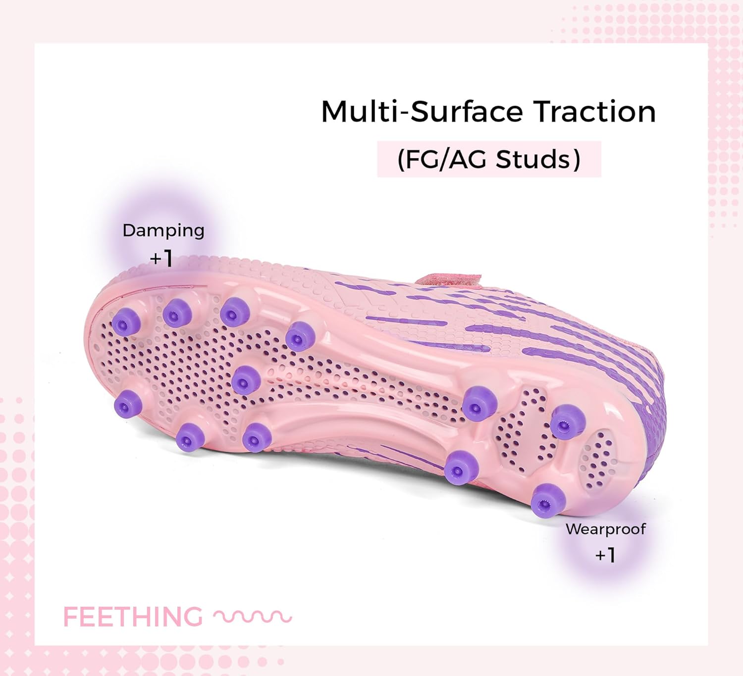 Boys Girls Soccer Cleats Lightweight Youth Kids Football Shoes with Laceless Strap FG Studs for Little/Big Kids