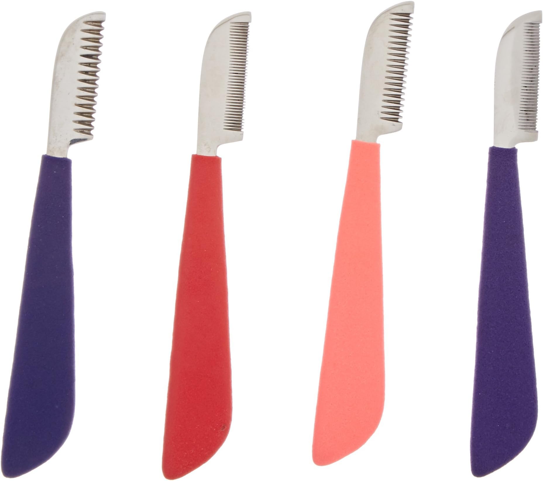TamscoStripping Knives Set of 4 in Zipper Case, Foam Handle, Color Coded