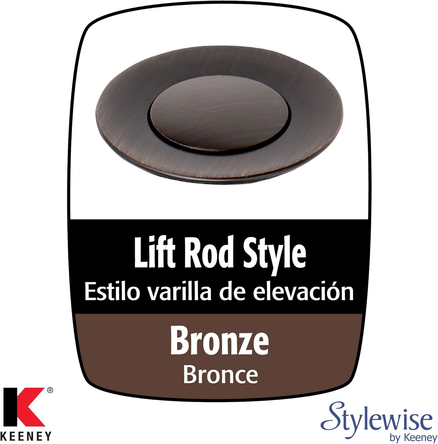 Keeney K820-77VB Bathroom Sink Mechanical Pop Up Drain, Venetian Bronze