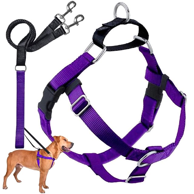 2 Hounds Design Arnés para Perro Freedom sin tirones con Correa, Mediano, 1 Pulgada de Ancho, Rosa Rosa