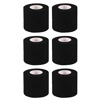 Athletic Kinesiology Tape for Nikken KenkoTherm DUK 19130, Black, 6 Pack