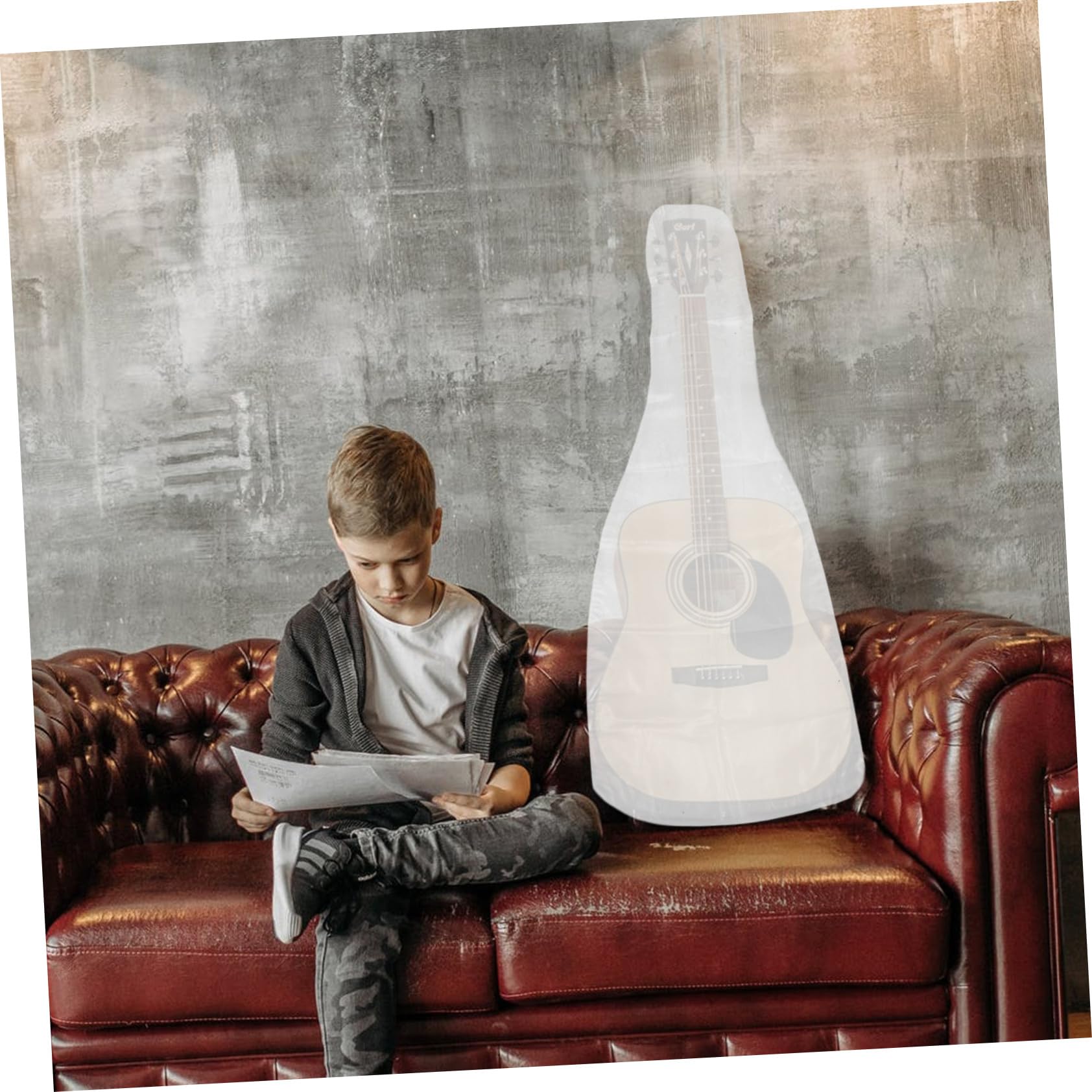 Housse de Protection Translucide PVC Dépoli Réutilisable pour Basse et Guitare Anti-Poussière, Étanche, Maison