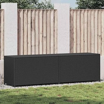 vidaXL Patio Storage Chest, Deck Box with Lid, Patio Cabinet, Storage Chest for Outdoor Cushions Throw Pillows Garden Tools Pool Supplies, Black