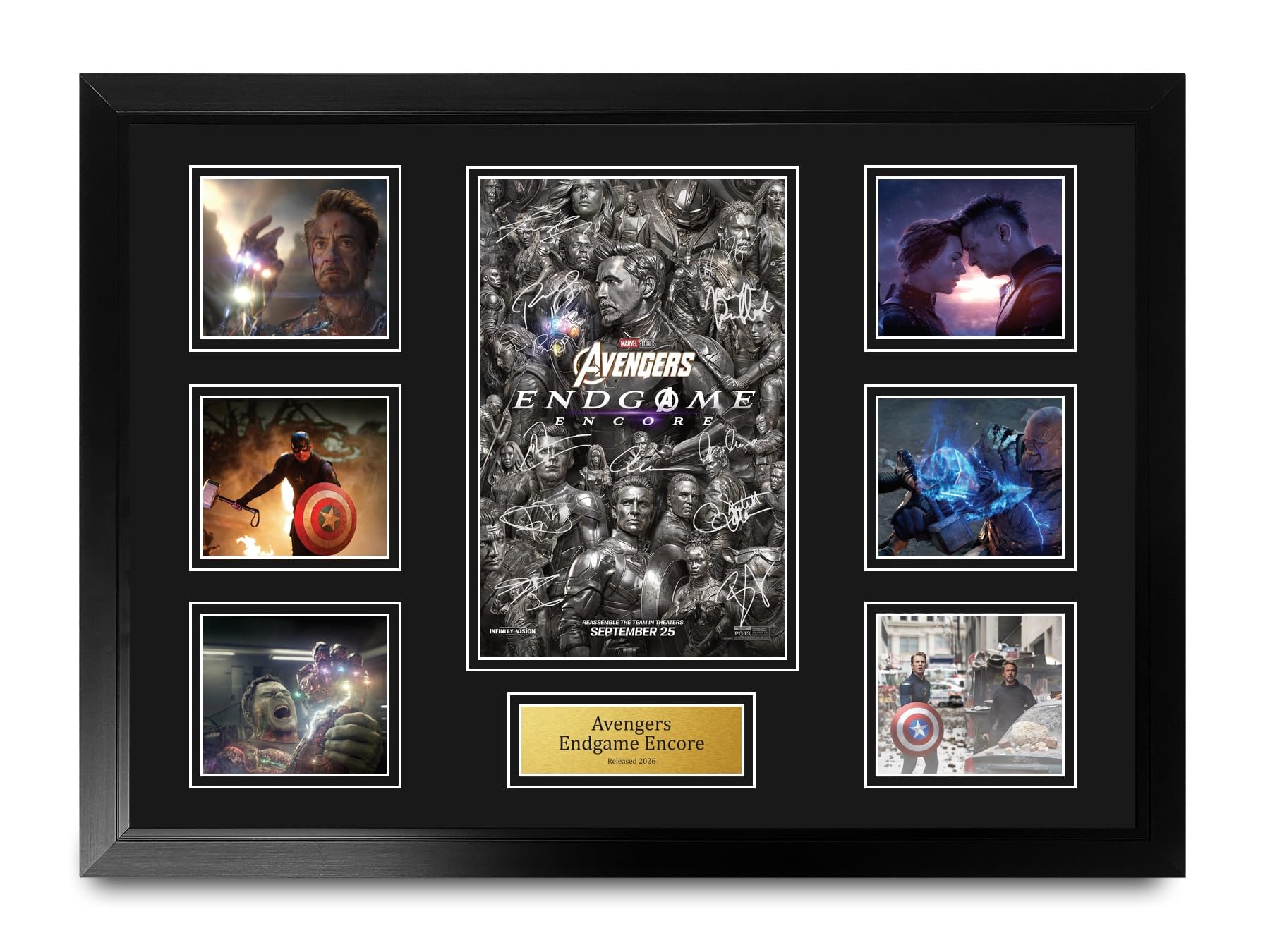 HWC Trading Marvel Signed Movie Poster A2 Deluxe Framed Display