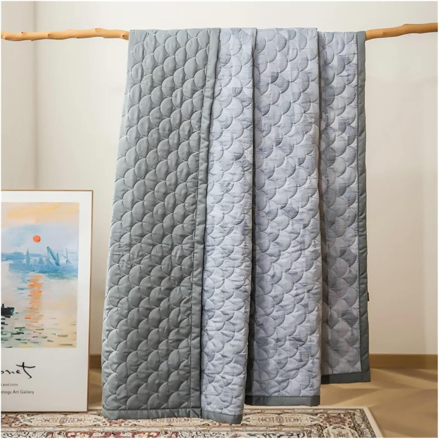 Thick Bedspread Pillowcases Coverlet Quilted Bed Sheets Bed Four Pieces Set(B,200x230cm 3pcs Set)