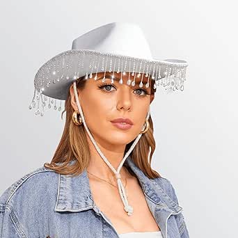 cowboy hat rhinestone fringe