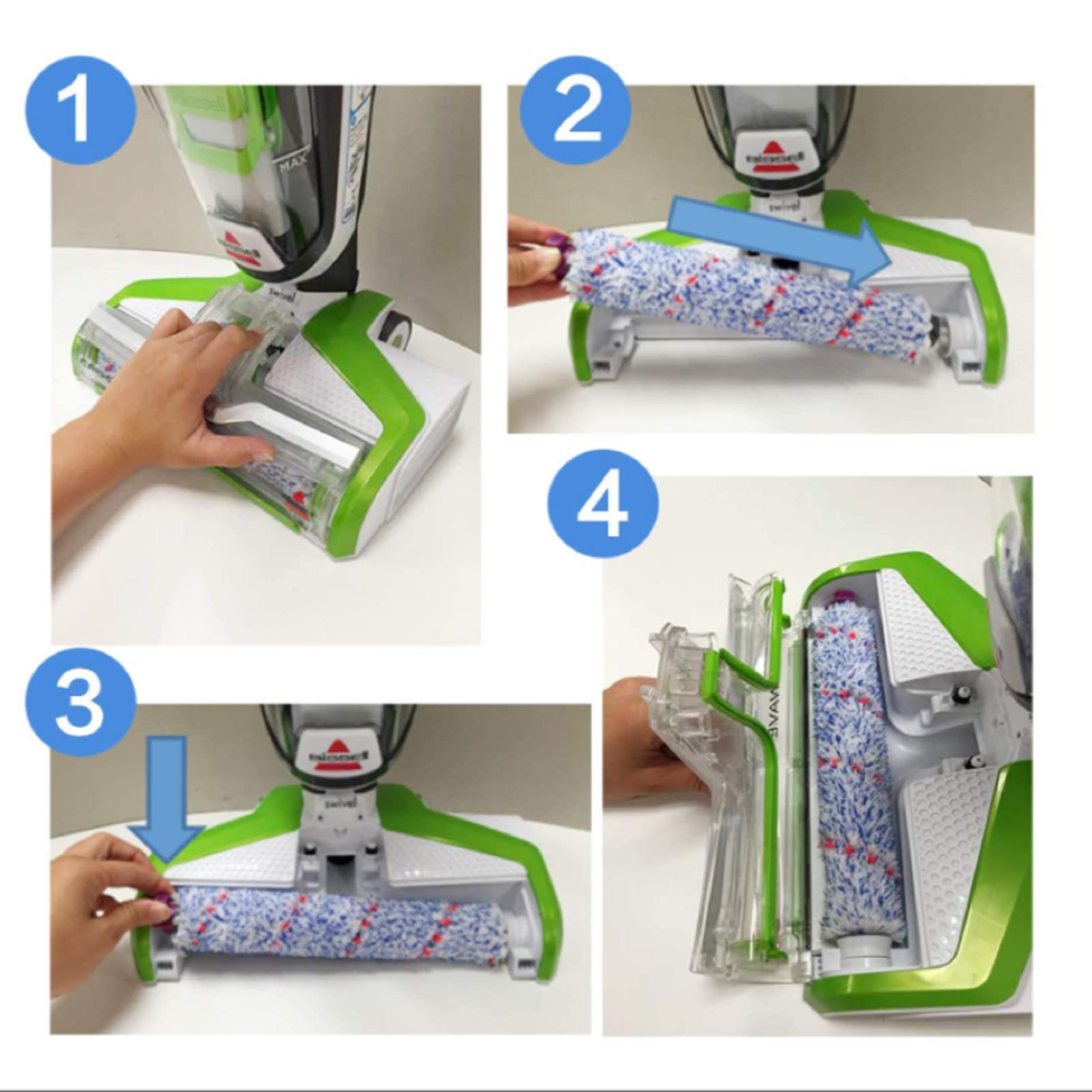Fixbetter Rullo Spazzola di Ricambio e Filtri HEPA per BISSELL CrossWave HF3 Aspirapolvere Senza Fili (3598N), 2 Spazzole a Rullo + 2 Filtri HEPA + 2 spugne filtranti + 1 Spazzola per