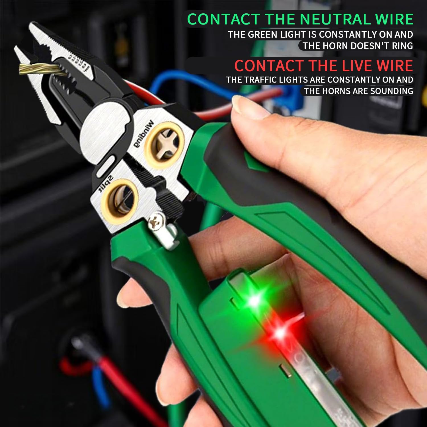 8 in 1 Electricians Pliers, Precision Electrical Cable Stripper Cutter Crimper Pliers - Image 2
