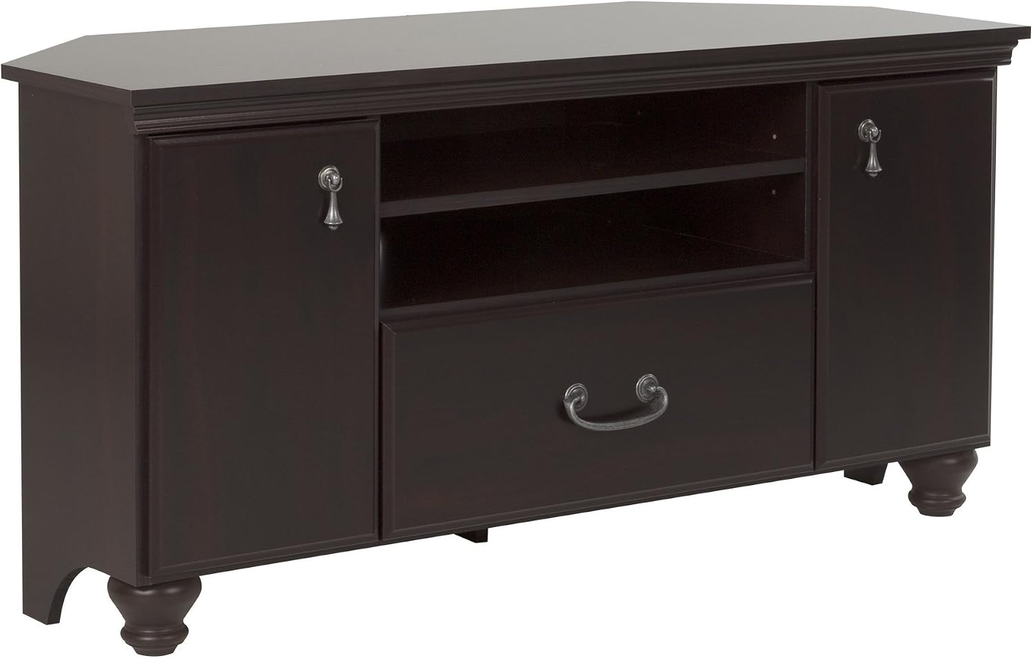 South Shore Noble Corner Stand-Fits TVs Up to 55'' Wide-Dark Mahogany