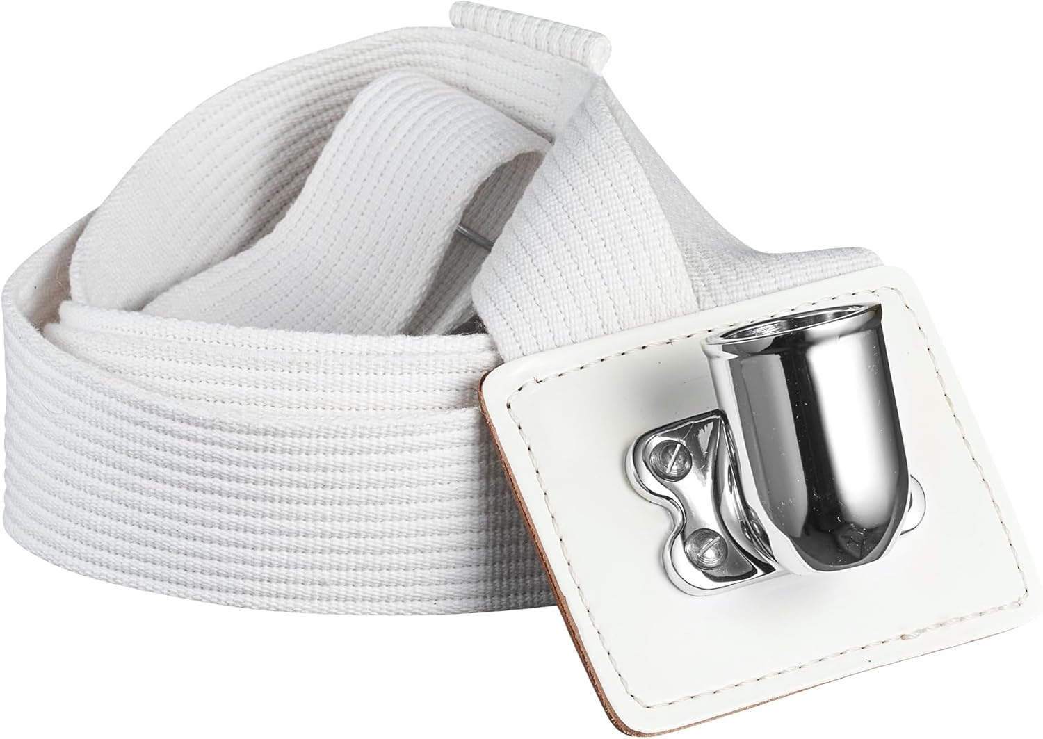 JAY-PEE Heavy Duty Parade Flag Carrier White Double Strap Honor Guard Web Harness and Metal Cup