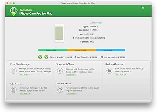 Tenorshare iPhone Care Pro for Mac - clean up junk files, tune up iOS performance, manage files for iOS devices, fix iOS stuck, remove app-in ads, and backup and restore iPhone, iPad, iPod. [Download] - coolthings.us
