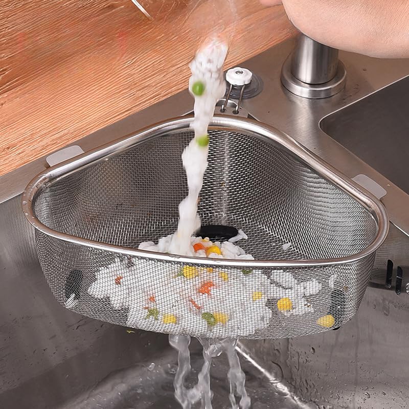 Escurridor de Platos de Cocina Hitial Triangular en Acero Inoxidable Plata 7